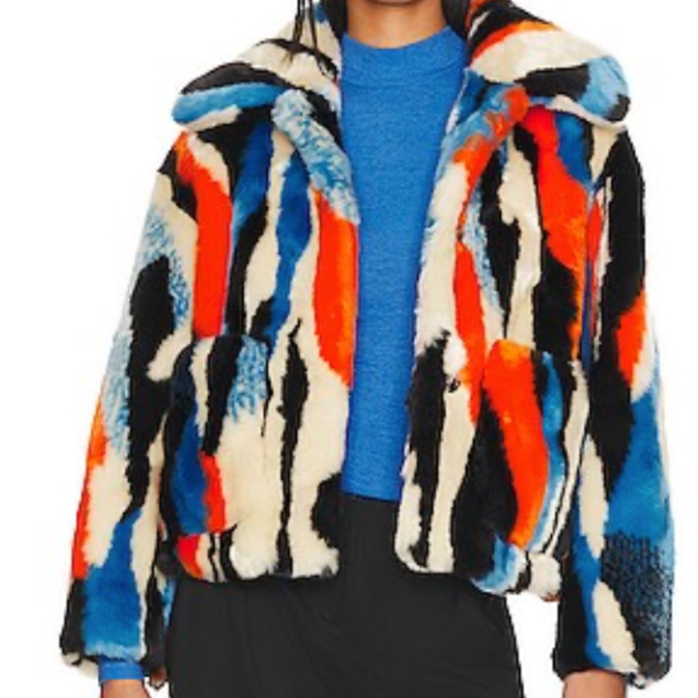 Jakke Traci Cropped Faux Fur Coat NWOT